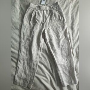 H&M NWT Linen Blend Pants Beige size 10